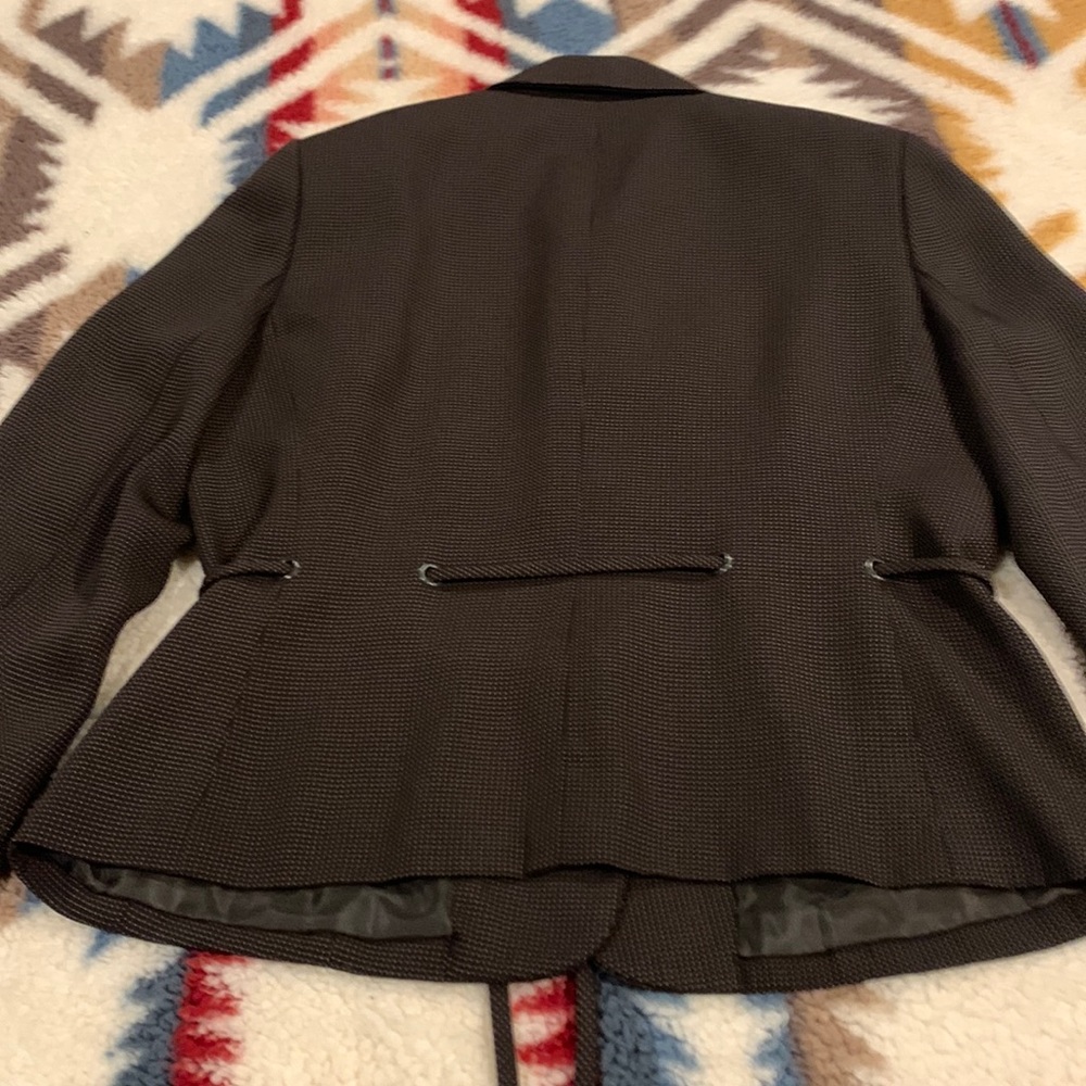 Le Suit Petite brown micro polkadot stylish career skirt suit - Picture 3 of 11